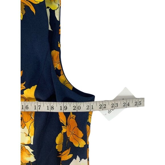 DressBarn Women's Navy Blue Fall Leaves Dress - Picture 4 of 5